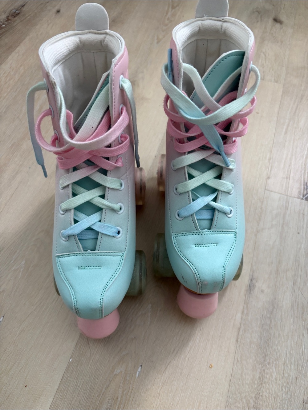 Pastel Mint & Pink kids Roller Skates